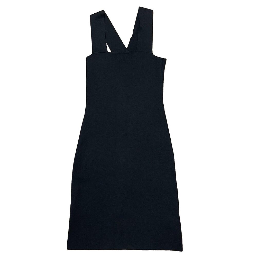 House of Harlow 1960 Revolve Black Crossback Compression Midi Dress Bodycon XS